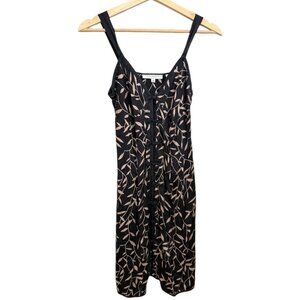 Vintage Linda Hartman Silk Floral Mini‎ Slip Dress Black S Y2K Fairy Grunge